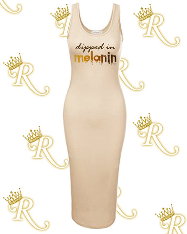 Dipped in Melanin Midi- Taupe