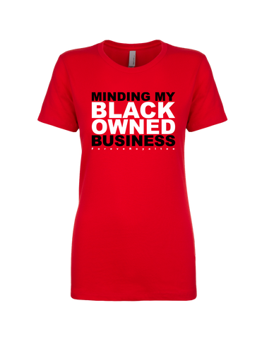 Minding My Black Owned Business Tee- Red