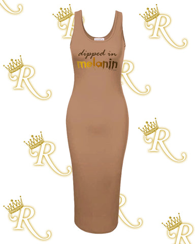 Dipped in Melanin Midi- Mocha