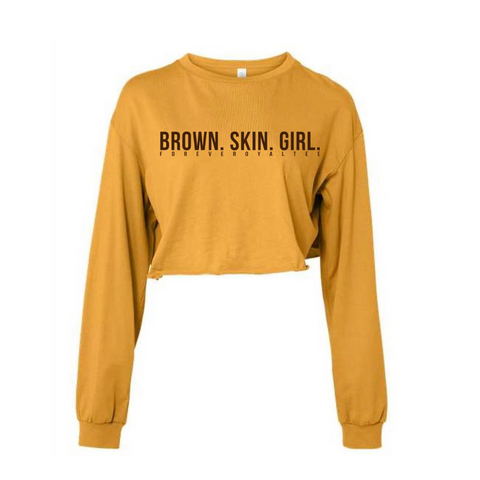 Brown Skin Girl long sleeve- Gold