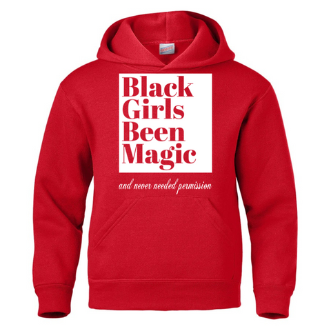 Black Girls Been Magic Hoodie- Red