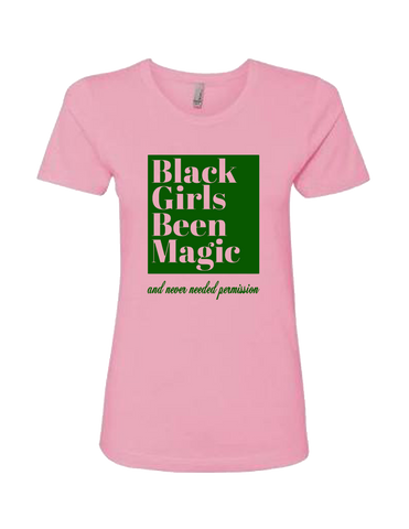 Black Girls Been Magic Tee- Light Pink