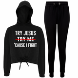 Try Jesus Cropped Hoodie Set