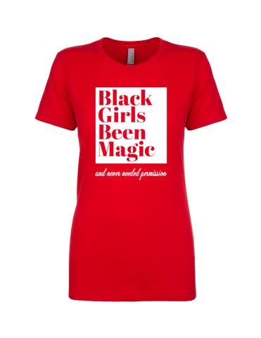 Black Girls Been Magic Tee- Red